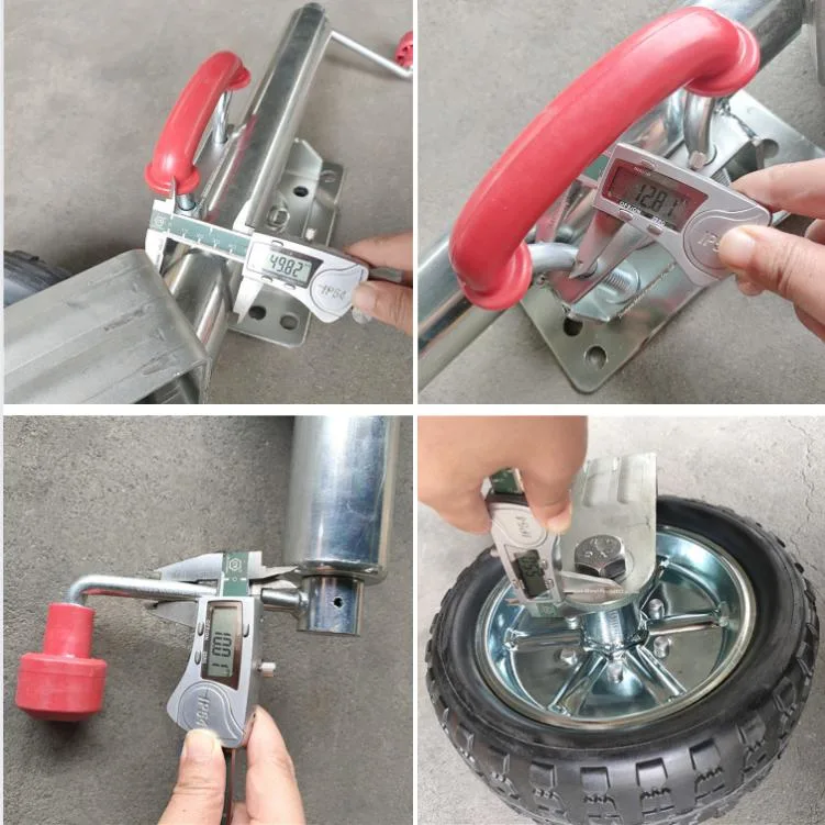 2000lbs Top Wind 10′ ′ Trailer Jockey Wheel Boat Marine Trailer Jack with Solid Rubber Wheel Caravan Accessories